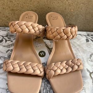 A New Day Tan Braided Slide Sandals